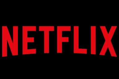 Netflix Netflix logo in bold red letters against a black background.
